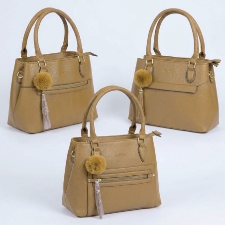 Bolsa Feminina Casual Grande De Mão E Ombro Detalhe Textura