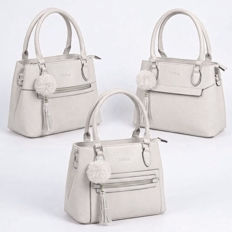 Bolsa Feminina Casual Grande De Mão E Ombro Detalhe Textura