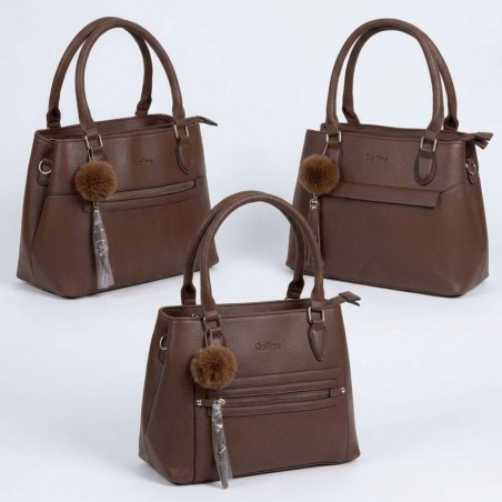 Bolsa Feminina Casual Grande De Mão E Ombro Detalhe Textura