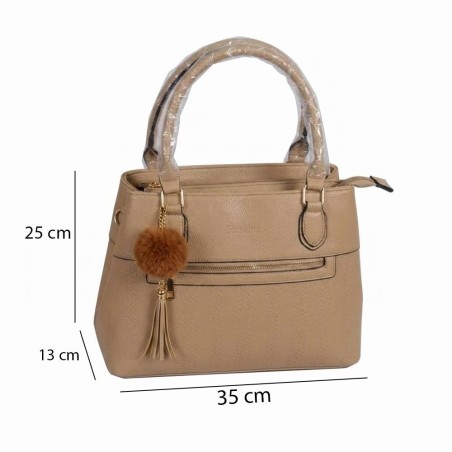 Bolsa Feminina Casual Grande De Mão E Ombro Detalhe Textura