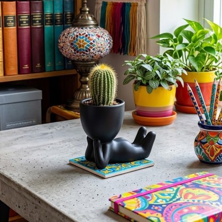 Vaso Decorativo Robert Plant Deitado Em Cerâmica Para Suculentas