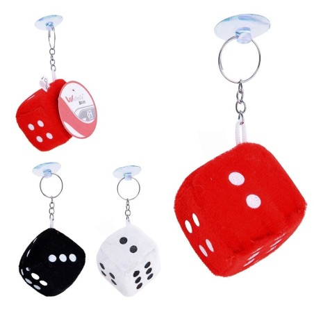Chaveiro Dado De Pelúcia Com Ventosa 4cm Enfeite