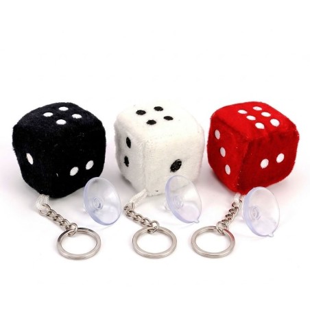 Chaveiro Dado De Pelúcia Com Ventosa 4cm Enfeite 2