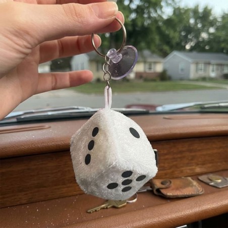 Chaveiro Dado De Pelúcia Com Ventosa 4cm Enfeite
