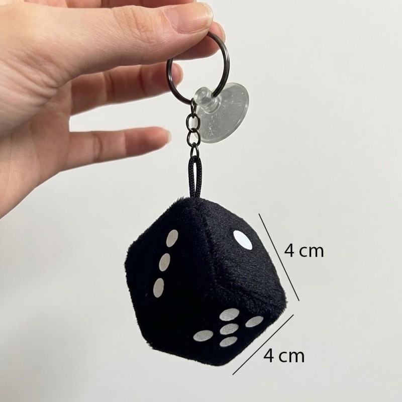 Chaveiro Dado De Pelúcia Com Ventosa 4cm Enfeite