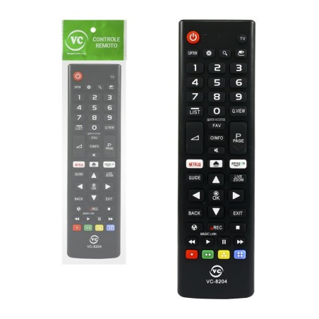 Controle Remoto Compatível Com TV LCD LG Preto 17cm