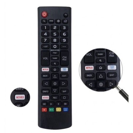 Controle Remoto Compatível Com TV LCD LG Preto 17cm