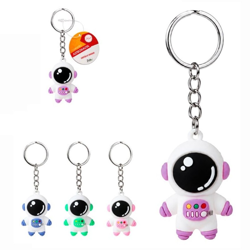 Chaveiro Astronauta Fofo Emborrachado Espacial Chave E Bolsa