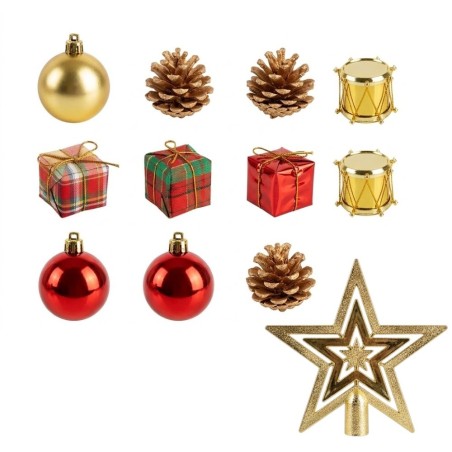 Kit Decoração De Natal 13 Peças Pendentes E Ponteira