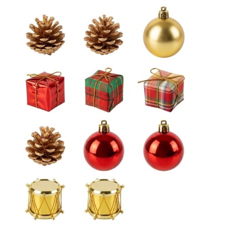 Kit Decoração De Natal 13 Peças Pendentes E Ponteira