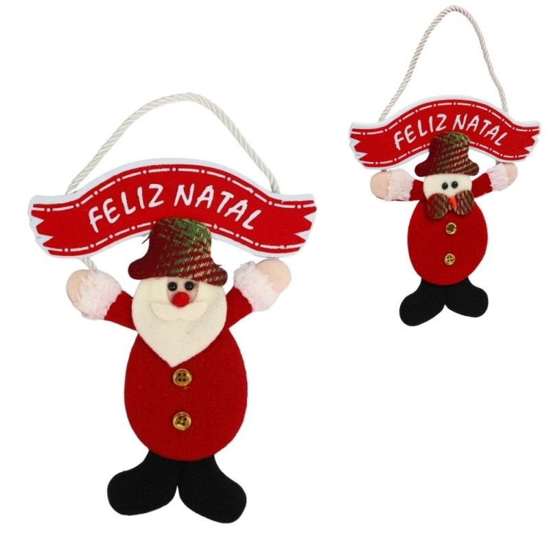 Enfeite Papai Noel E Boneco De Neve Porta E Parede Natal