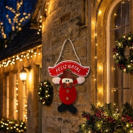 Enfeite Papai Noel E Boneco De Neve Porta E Parede Natal