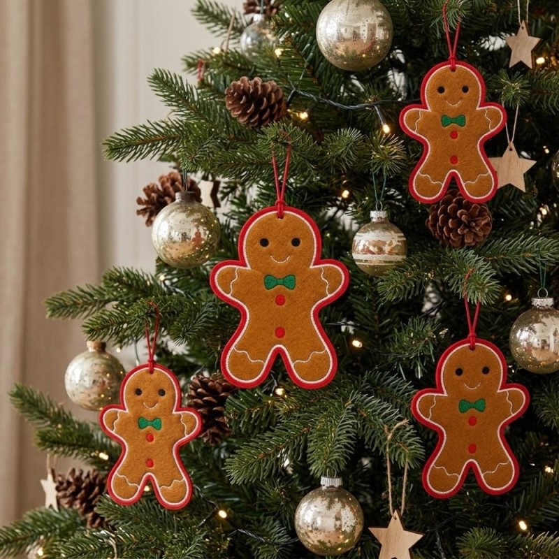 Pendente Árvore De Natal Biscoito Decorado 13 Cm