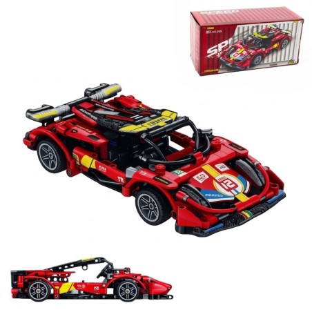 Kit Carrinho De Corrida Vermelho Blocos De Montar 375 Peças