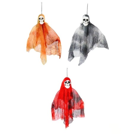 Enfeite De Halloween Pendente Caveira Fantasma 30 Cm
