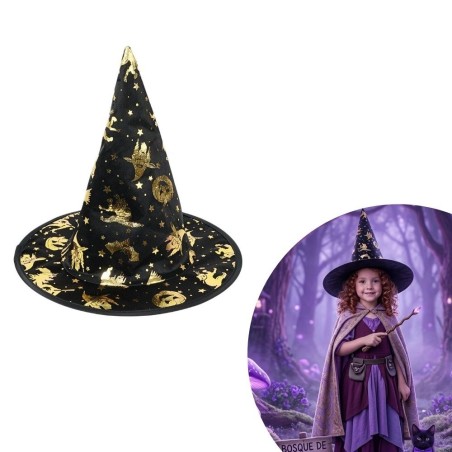 Chapéu De Bruxa Estampado Fantasia Halloween