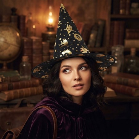 Chapéu De Bruxa Estampado Fantasia Halloween