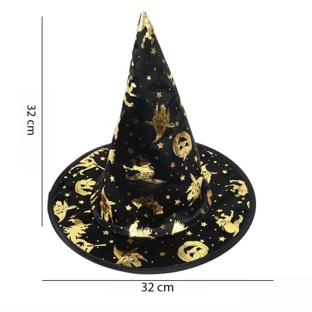 Chapéu De Bruxa Estampado Fantasia Halloween