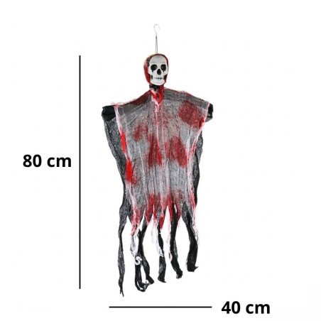 Enfeite De Grande Halloween Pendente Caveira Fantasma 80 Cm