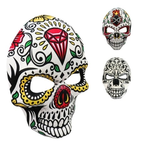 Máscara Caveira De Halloween Mexicana Decorada