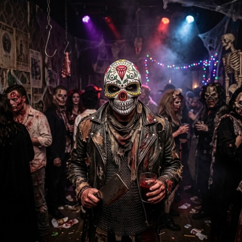 Máscara Caveira De Halloween Mexicana Decorada