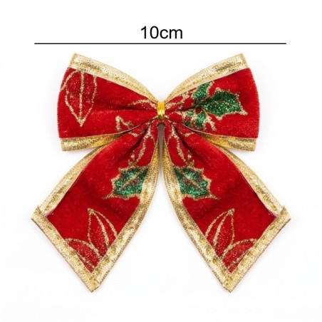 Kit Com 4 Laços De Veludo Para Enfeite De Natal Coloridos 10cm