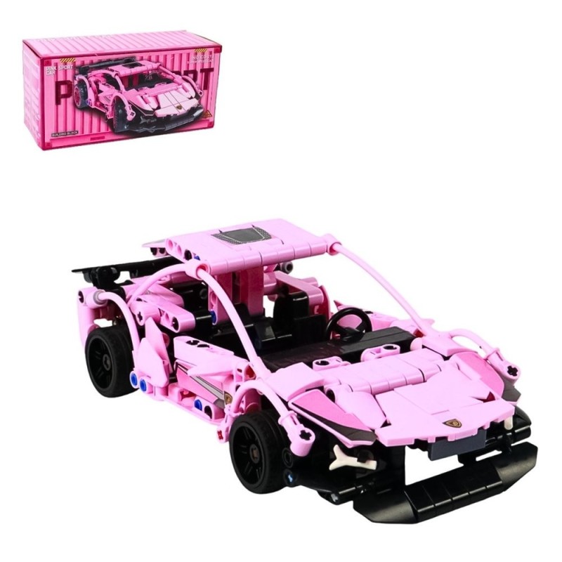 Carrinho De Corrida Em Blocos De Montar Rosa 367 Peças