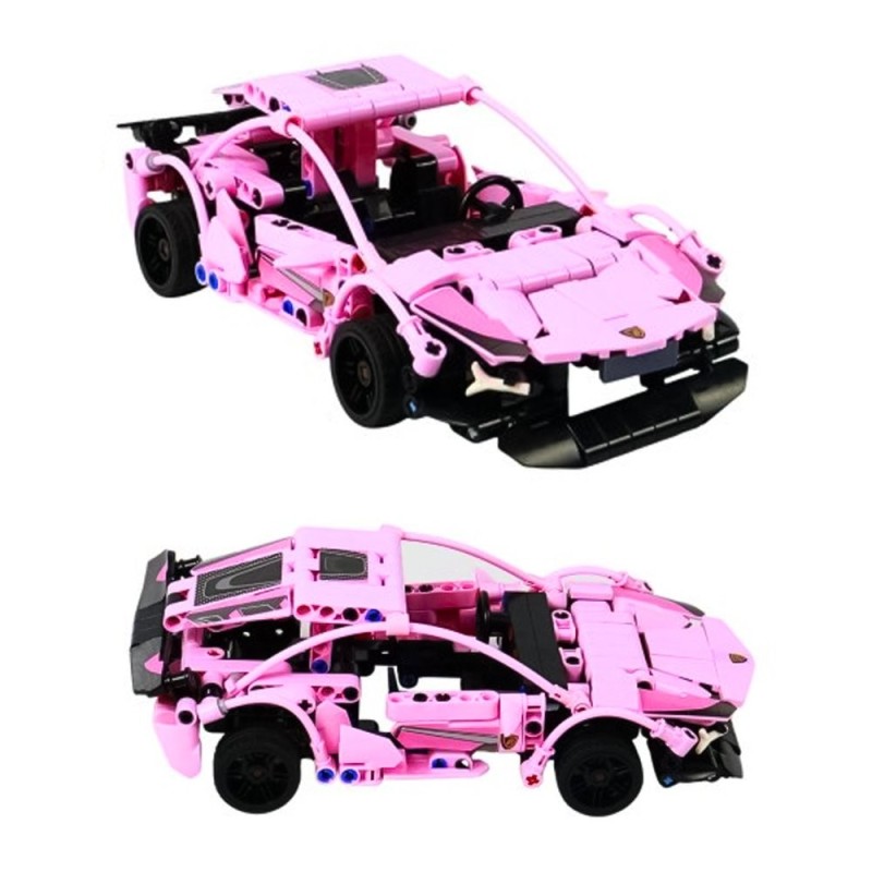 Carrinho De Corrida Em Blocos De Montar Rosa 367 Peças