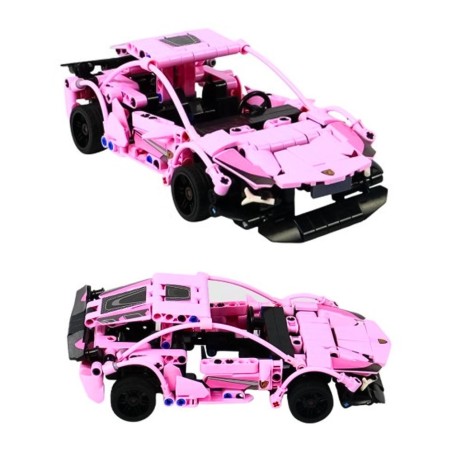 Carrinho De Corrida Em Blocos De Montar Rosa 367 Peças