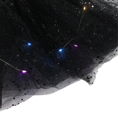 Saia Com LED E Glitter Fantasia De Halloween Infantil Em Poliester