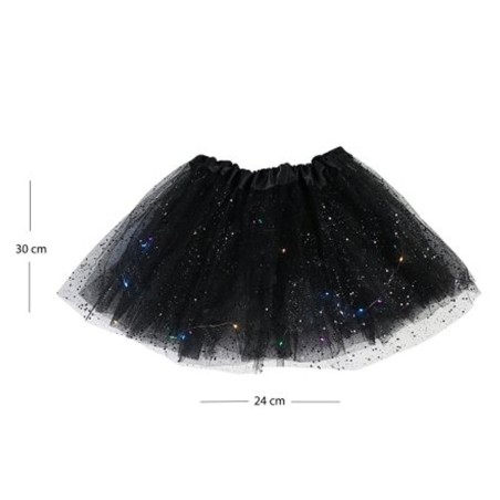 Saia Com LED E Glitter Fantasia De Halloween Infantil Em Poliester