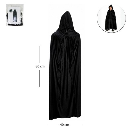 Capa De Vampiro Com Capuz Preto Halloween 80cm Infantil