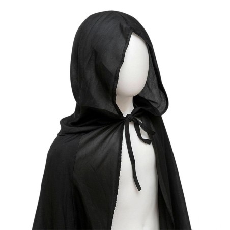 Capa De Vampiro Com Capuz Preto Halloween 80cm Infantil