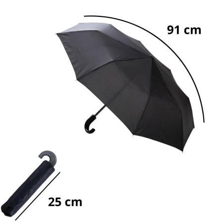Guarda Chuva Retrátil Sombrinha Cabo Curvo Com Capa