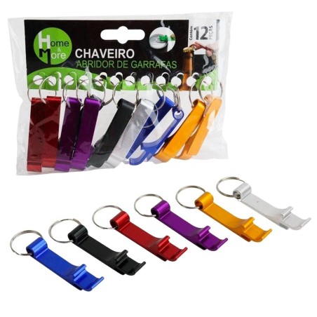 Kit Chaveiro Abridor De Garrafas Com 12 Peças De Metal 6cm