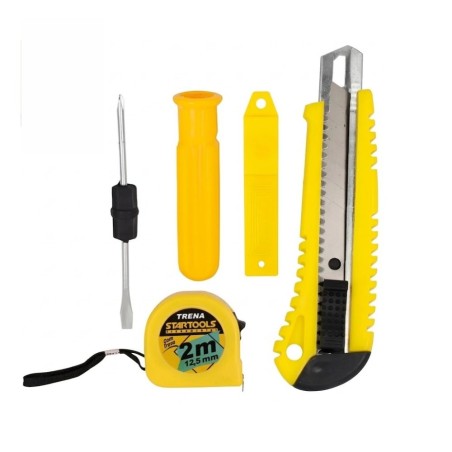 Kit De Ferramentas 5 Peças Chaves Fenda Philips Estilete Trena