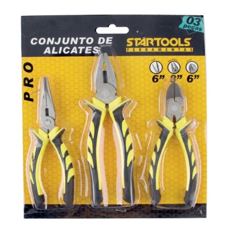Conjunto De 3 Alicates De Bico Universal E De Corte 2