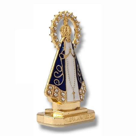 Mini Imagem Nossa Senhora Aparecida Dourada Dupla Face Auto Colante