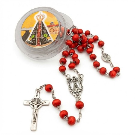Terço Nossa Sra Aparecida Vermelho Perfumado Com Caixinha Redonda