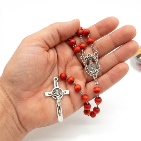 Terço Nossa Sra Aparecida Vermelho Perfumado Com Caixinha Redonda