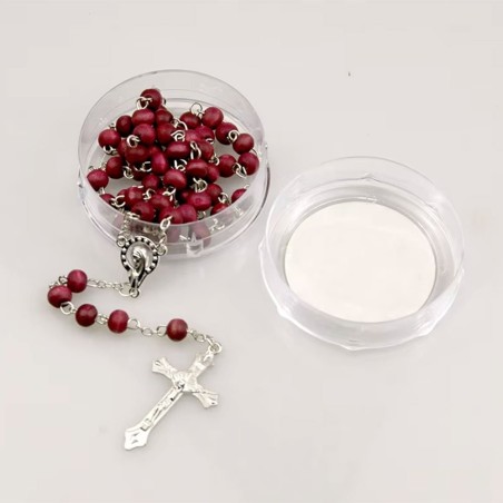 Terço Nossa Sra Aparecida Vermelho Perfumado Com Caixinha Redonda