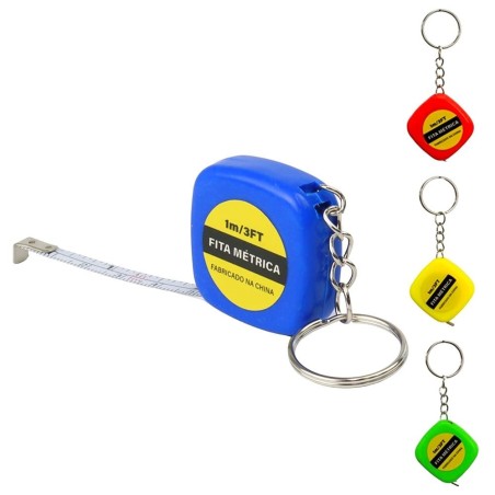 Chaveiro Mini Fita Métrica Trena 1 Metro Portátil De Plástico