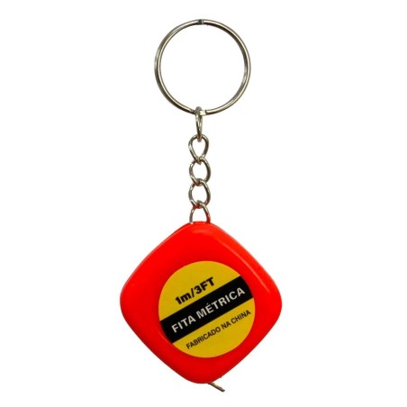 Chaveiro Mini Fita Métrica Trena 1 Metro Portátil De Plástico 2