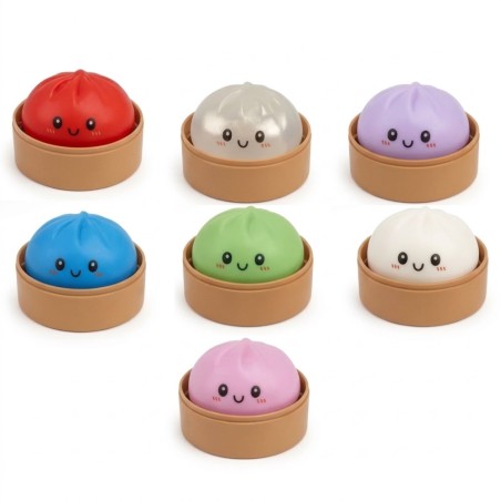 Squishy Dumpling Bolinho Antiestresse 8,5cm Apertar Surpresa Kawaii Liso 2