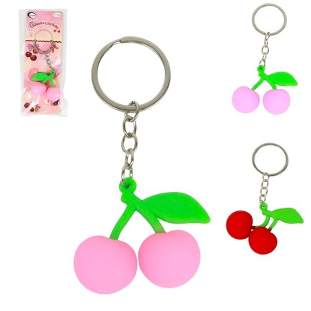 Chaveiro Decorativo Cereja 3d Emborrachado Decoração Para Chaves Bolsa