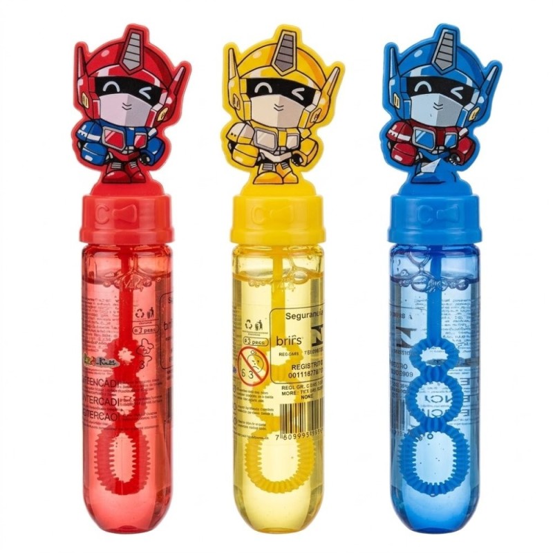 Bolha De Sabão Robos Coloridos 14cm  Infantil