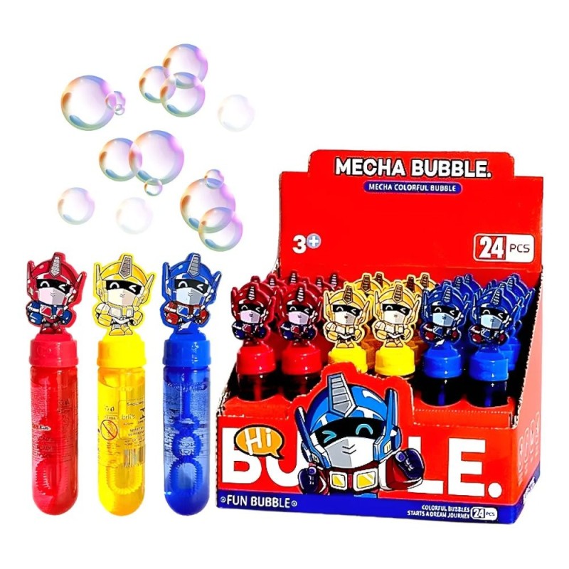 Bolha De Sabão Robos Coloridos 14cm  Infantil