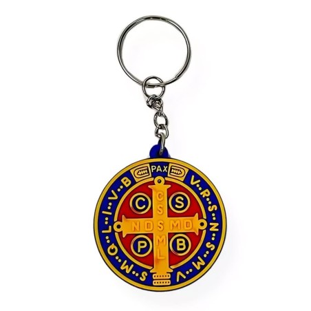 Chaveiro Emborrachado Medalha De São Bento Azul Decorativo 2