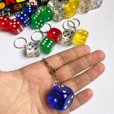 Chaveiro Decorativo Dados Coloridos Translucidos Para Chaves E Bolsas