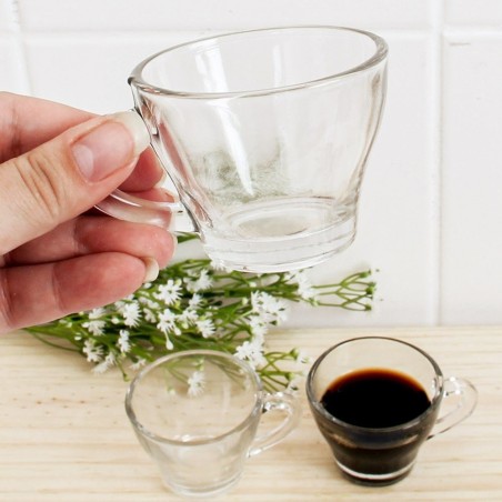 Kit 6 Xícaras De Vidro Cusco Resistênte Para Café 90ml
